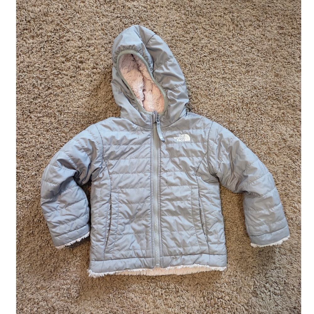 The north face reversible mossbud swirl jacket grey toddler winter 2T
